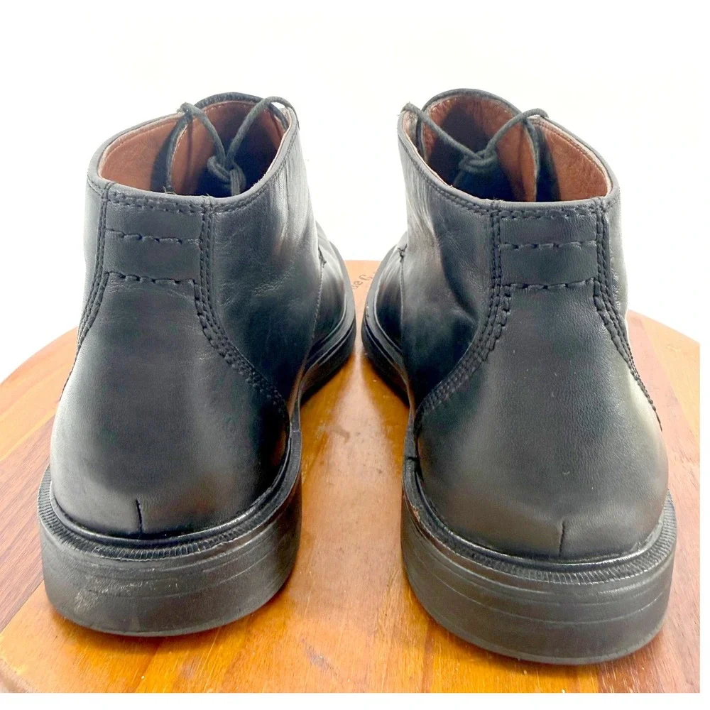 Johnston & Murphy XC4 Leather Boots Mens 8.5 Black Waterproof Chukka Square Toe